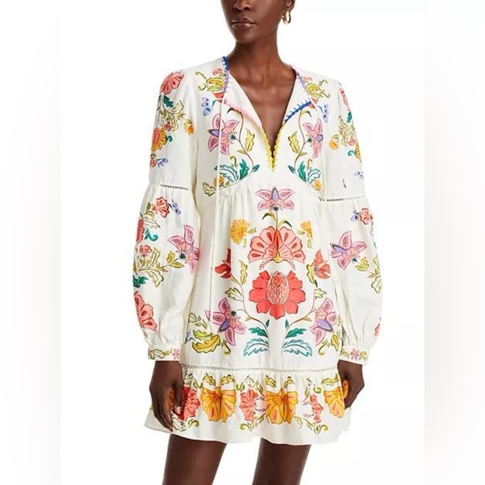 Farm Rio Floral Insects Mini Dress - Picture 1 of 10